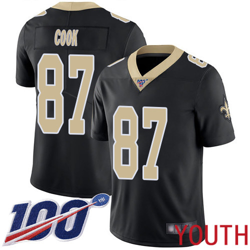 New Orleans Saints Limited Black Youth Jared Cook Home Jersey NFL Football #87 100th Season Vapor Untouchable Jersey
